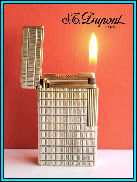 S.T. DUPONT Line 1 LARGE Silver Lighter / Briquet / Feuerzeug JUST SERVICED
