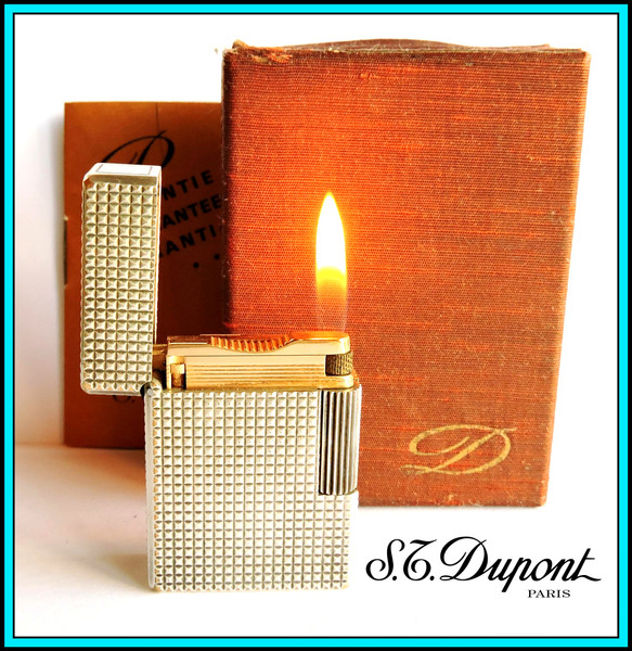S.T. DUPONT Line 1 SMALL Silver Lighter / Briquet with BOX - JUST SERVICED