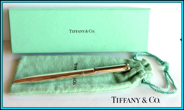 TIFFANY & Co. T-Clip Ballpoint Pen - Sterling Silver 925 with Box & Pouch