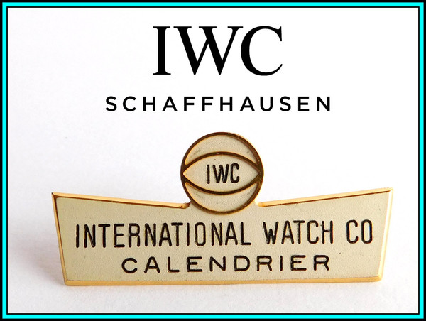IWC - RARE VINTAGE 1960's IWC Enameled WINDOW SHOP DISPLAY SIGN: "Calendrier"