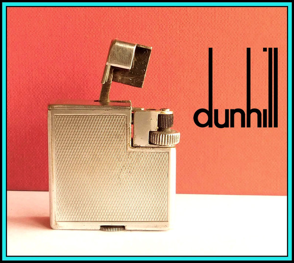 VINTAGE DUNHILL  "SQUAREBOY" PETROL  Lighter - Briquet - Feuerzeug Silver plated