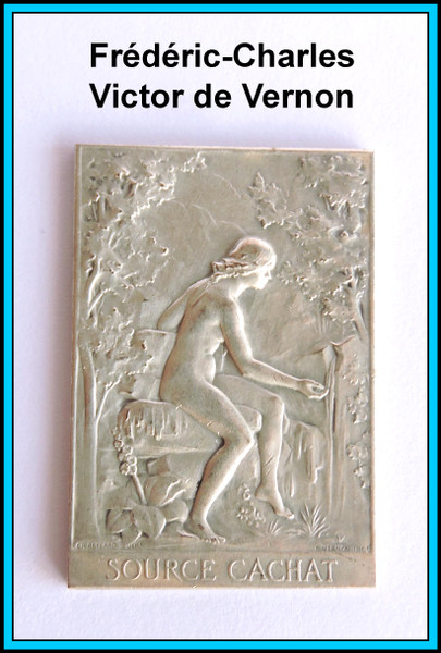 1902 BAINS D'EVIAN / SOURCE CACHAT Bronze Medal Silver Plated By Frederic Vernon