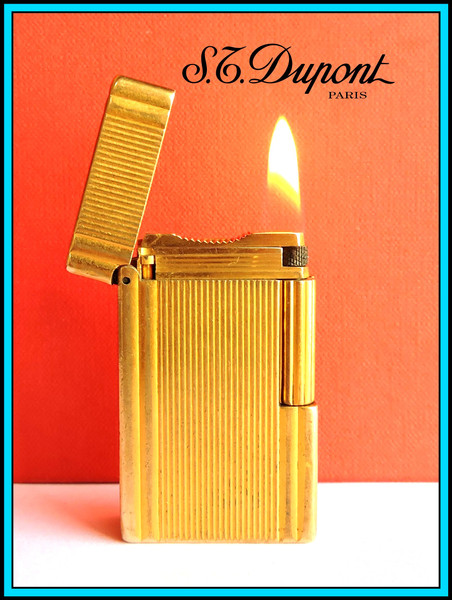S.T. DUPONT Line 1 LARGE Rose Gold Plated Lighter / Briquet - JUST SERVICED