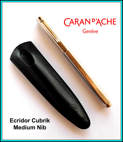 CARAN D'ACHE ECRIDOR CUBRIK Fountain Pen, Medium Nib - Platinum Coated