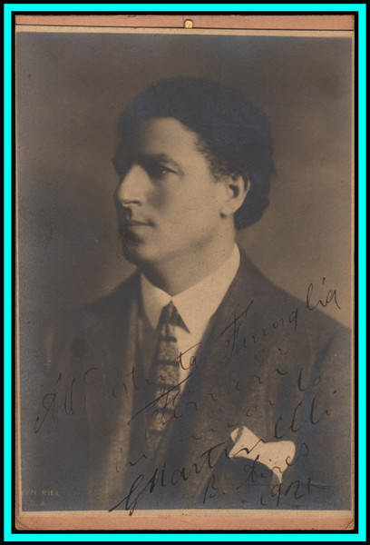 GIOVANNI MARTINELLI - Italian Tenor - Original Vintage Handsigned PORTRAIT 1921