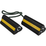 Wheel Chock - Black/Yellow, 4 x 4 x 8 inches