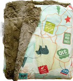 Travel Map Throw Plush Blanket - 50" x 60"