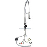 Pull Down Kitchen Faucet With Sprayer with Optional Hole Covering Deck Plate