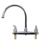 U-YCH801GS RV Kitchen Faucet with Large Gooseneck Spout, Teapot Handles and Sprayer - 8", Chrome