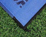 6 x 9 Foot Reversible Blue Lattice Design Breathable Washable Portable Outdoor UV Coated Patio Mat Pad for Picnics, Camping, RV, Tiny Home 42876