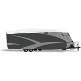 Travel Trailer Cover Olefin HD Designer Series, Gray/White