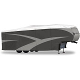 Fifth Wheel Cover Olefin HD Designer Series, Gray/White