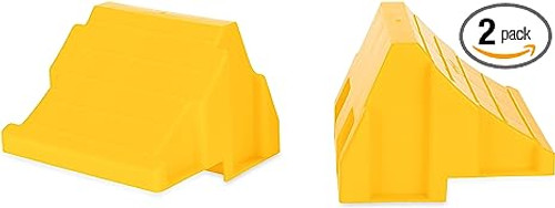 Leveling Block Wheel Chock - Yellow, 2 Pack