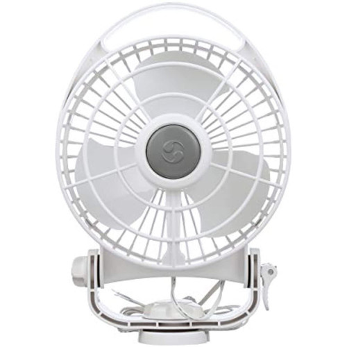 Caframo Bora. 12V Marine Fan. Direct Wire, Low Draw, 5000 Hour Motor Life. White, 6.5” x 3.0” x 9.5”
