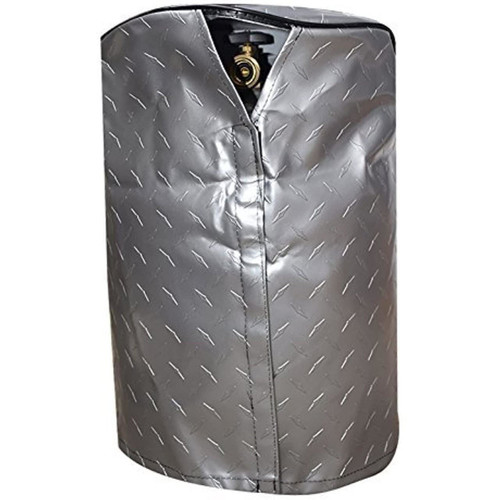 Silver Single 20 Diamond Plated Steel Vinyl Propane Tank Cover 2711