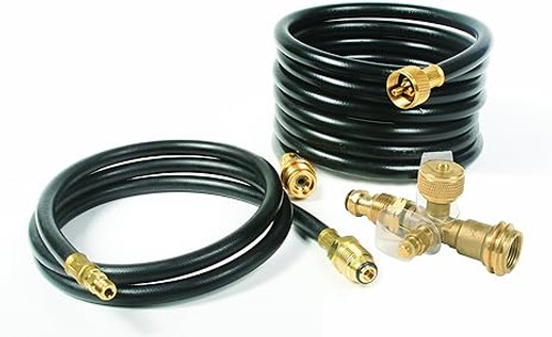 Propane Brass 4 Port Tee- Comes with 5ft and 12ft Hoses