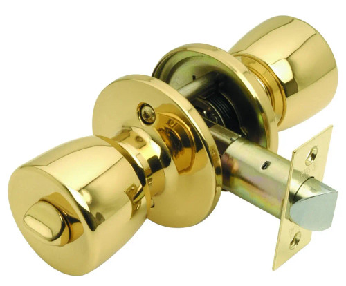 Inc Privacy Lock Set Polished Brass