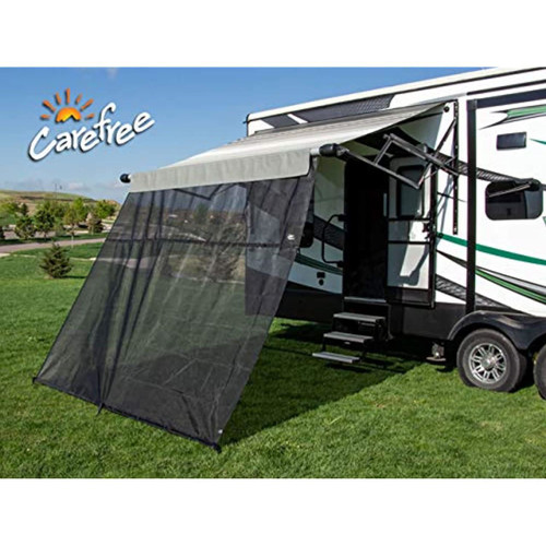Black 10' x 8' Drop RV Awning EZ ZipBlocker 701008ACD