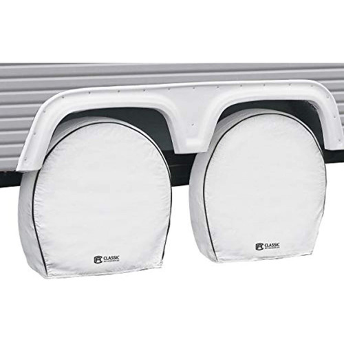 Over Drive Deluxe RV Wheel Cover, Wheels 33" - 36" Diameter, 9" Tire width, White