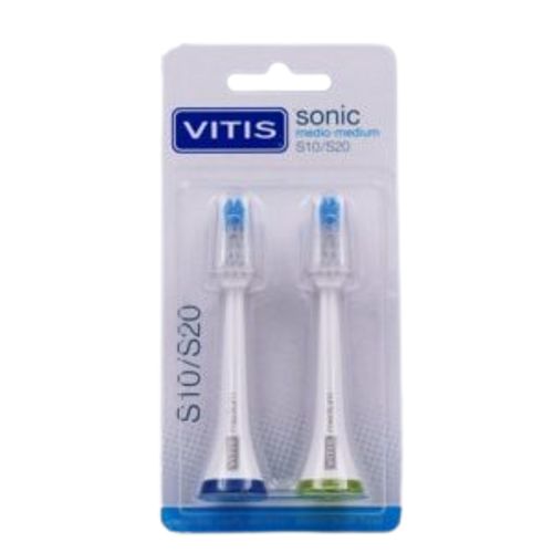 Cepillo dental eléctrico vitis sonic s10 / s20 medio 2 U recambio cabezal