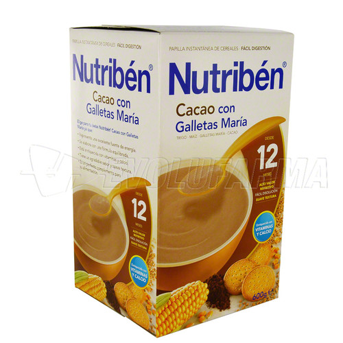 Nutriben cacao con galletas maría. envase 600 g.