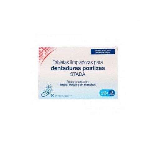Tabletas limpiadoras para dentaduras postizas 30 tab efervescentes