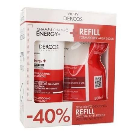 DERCOS DUPLO AMINEXYL CHAMPÚ ANTICAIDAD 400 ML + ECOREFILL 50M ML