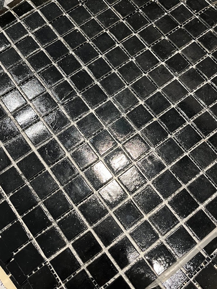 Onyx Black Glass 1"x1" Square Mosaics $3.99 Sq. Ft.