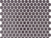 Onix Dark Grey Shiny Pennyround Mosaics 11.25x11.25 Mesh