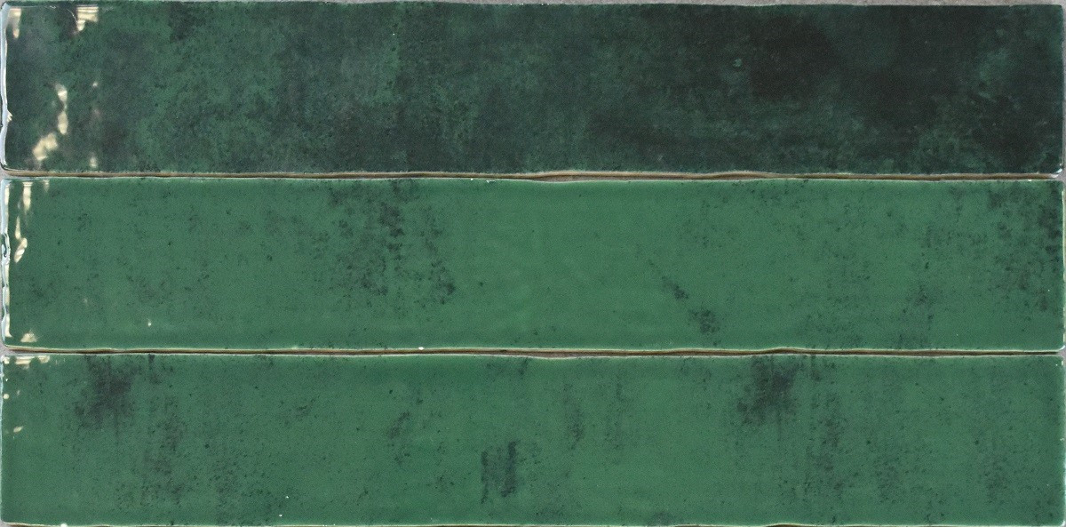 Zellige Emerald Green Gloss 2"x16" Ceramic Wall Tiles