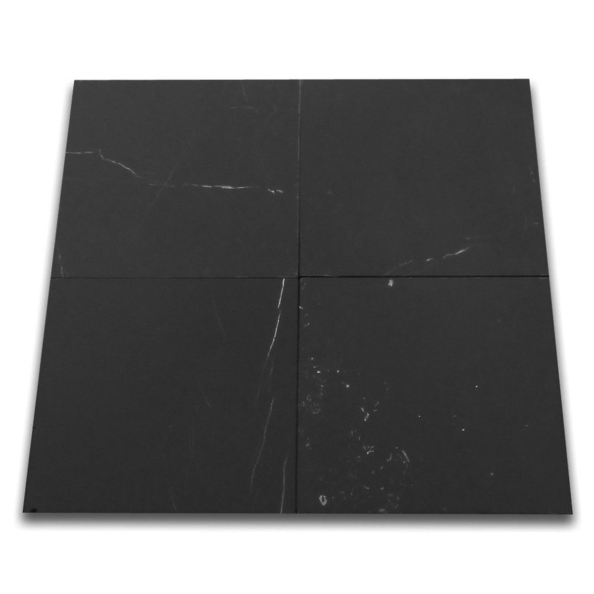 Nero Marquina Black Marble 12x12 Tile Honed