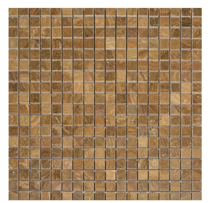 Palace Onyx Polished 5/8"x5/8" Mosaic Tiles 12"x12" Mesh