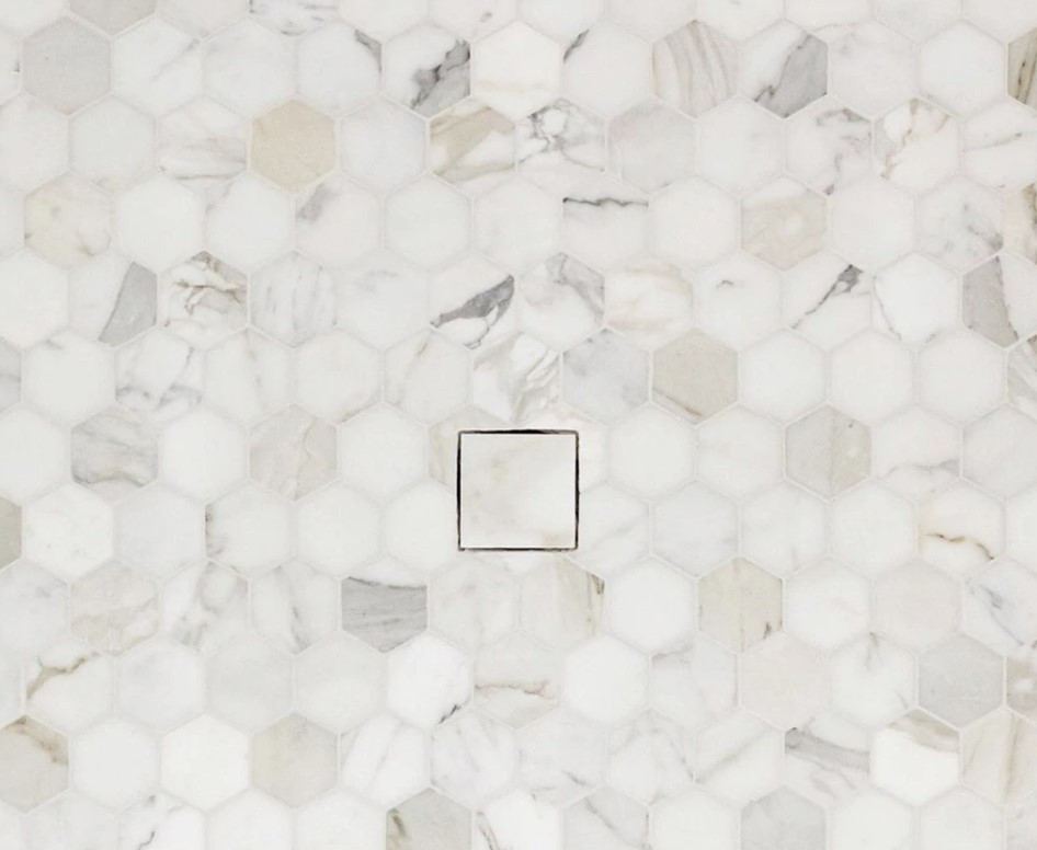 Calacatta Gold 3" Honed Hexagon Mosaics 12x12