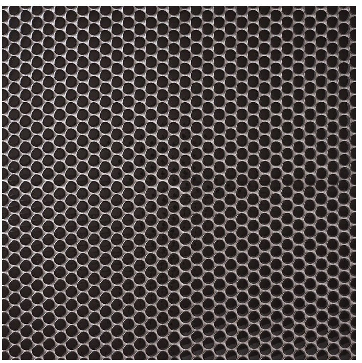 Alameda Black Gloss 12×12 Penny Round Mosaic