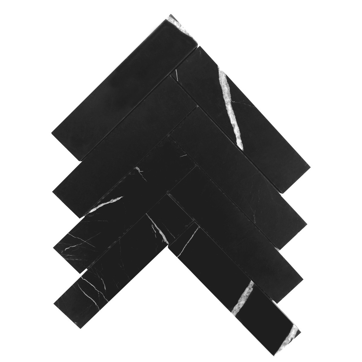 Nero Marquina Honed 2"x8" Marble Tiles