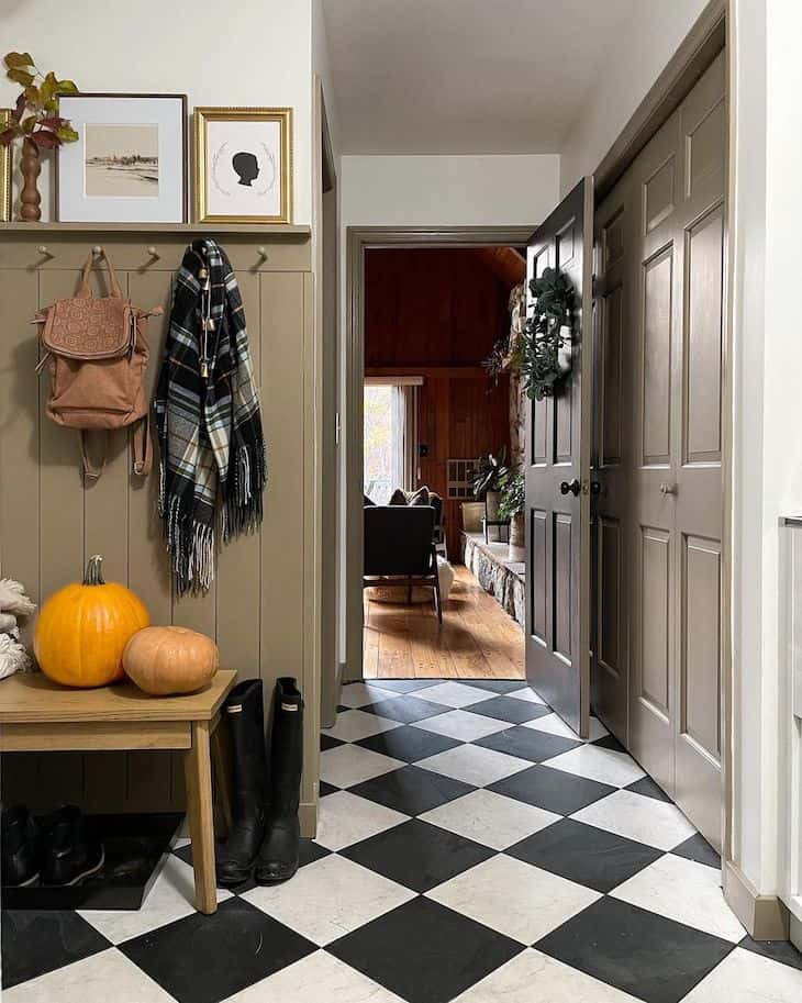 Nero Marquina Honed & Carrara White Honed 12x12 Checkerboard Floor