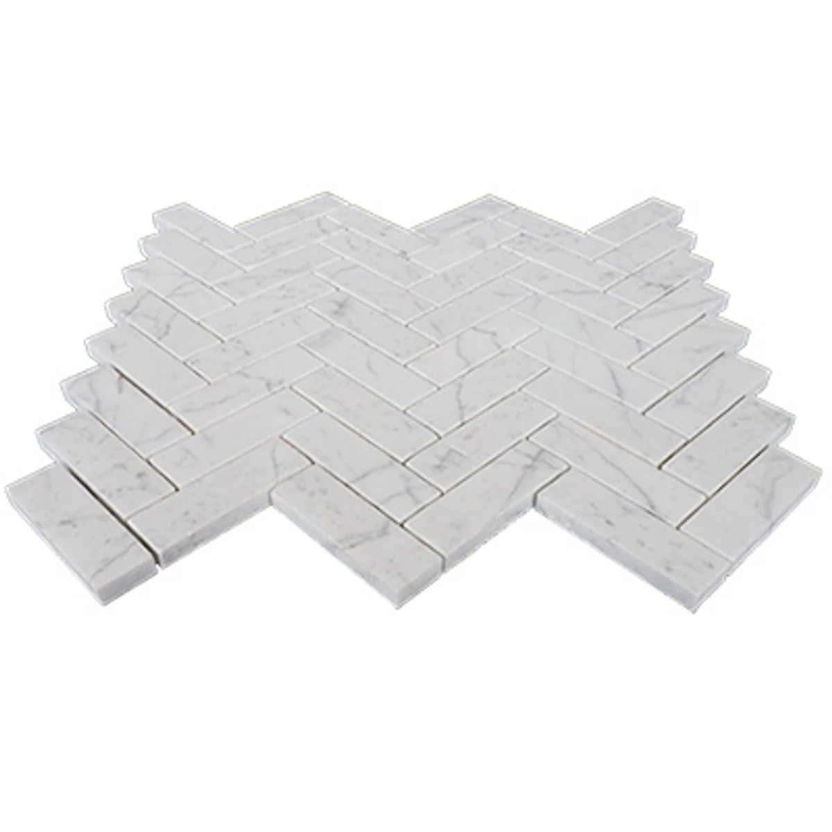 Italian Carrara White Honed 1x3 Herringbone