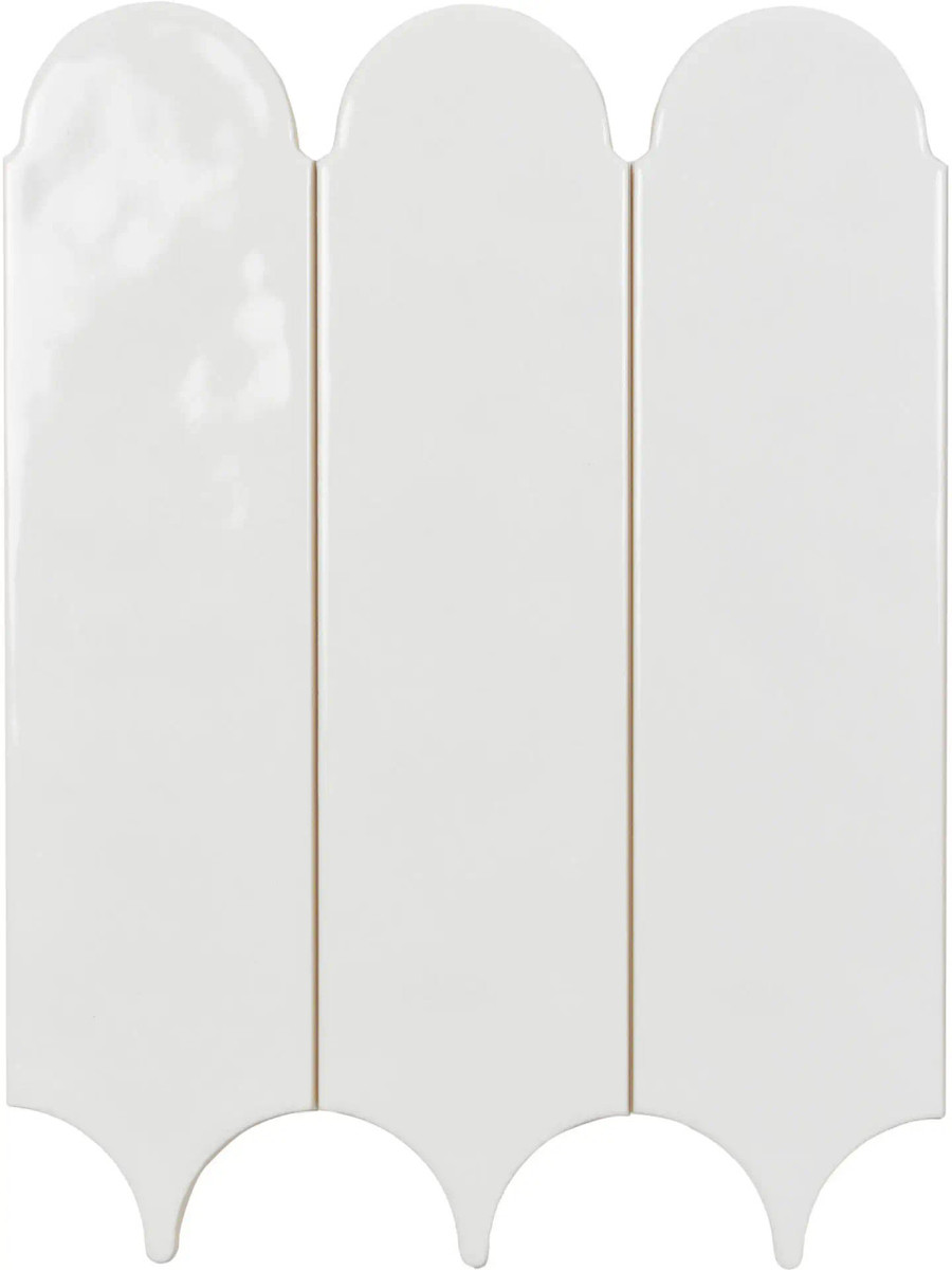 Raindrops Ice White Gloss 3"×12" Matte Ceramic Wall Tile