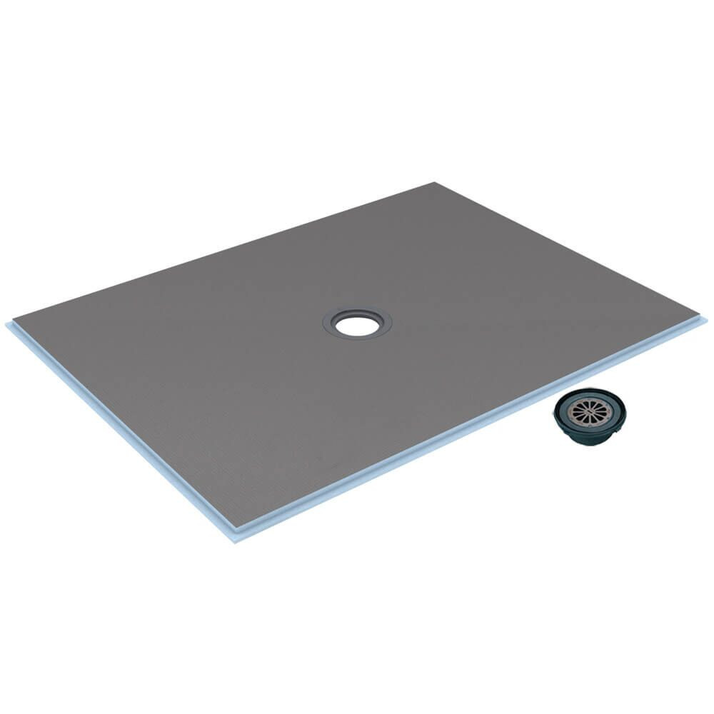 Wedi Fundo Ligno Curbless Shower Pan (Base) w/ Click and Seal Drain Unit - 36" x 60" x 1-1/8" Offset Drain