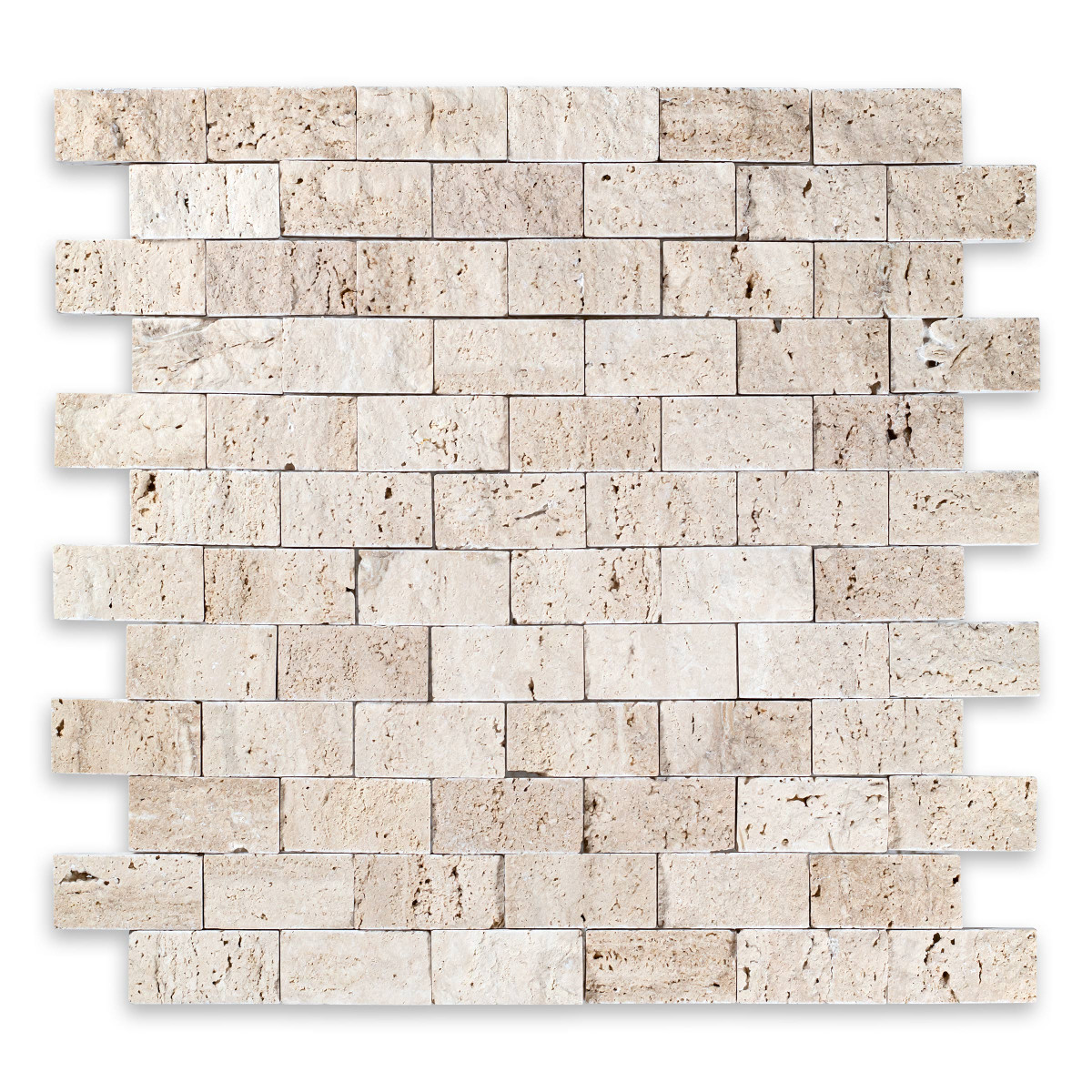 Ivory Premium Travertine Brick 1″ X 2″
Splitface