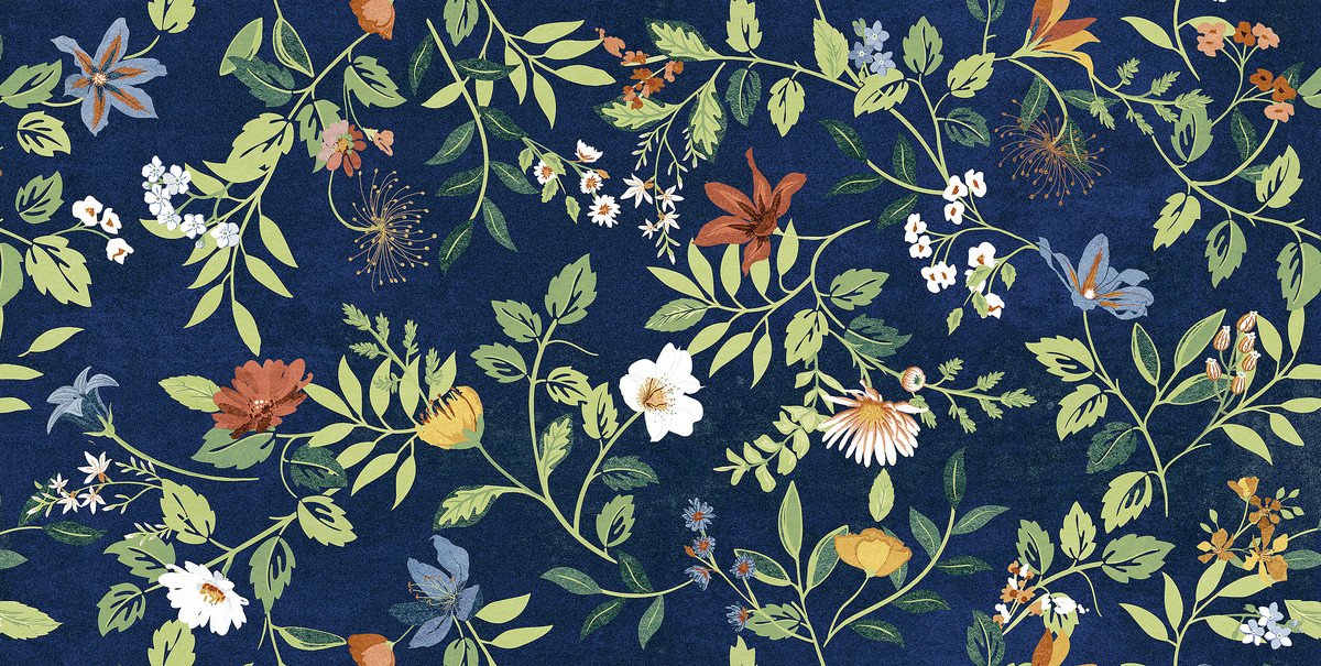 Wonderspace Blossom Blue 24"x48" Porcelain Tile
