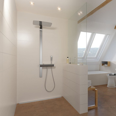 Wedi Fundo Riolito Neo Modular Curbed Shower System - Base/Linear Drain Sold Separetly
