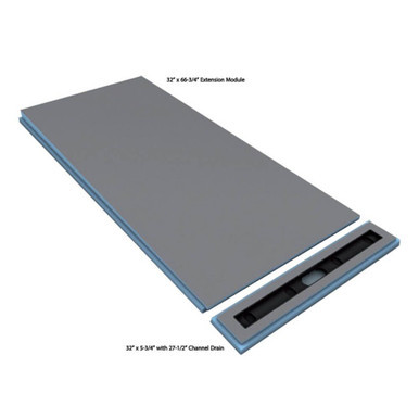 Wedi Fundo Riolito Neo Modular Curbed Shower System - Base/Linear Drain Sold Separetly