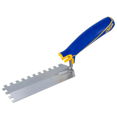 QEP Square Notch Margin Trowel - w/ Bucket Clip Comfort Grip Handle