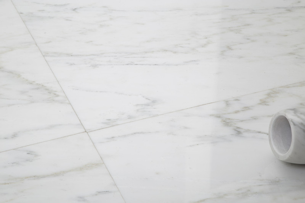 Ocean White Honed 24x24 Marble Tiles