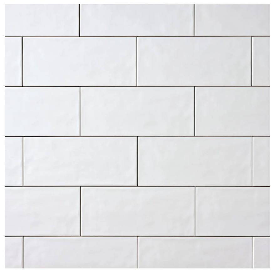 Manzanita White 4"x 10" Gloss Ceramic Wall Tiles (Box Size 11.25 SF)
