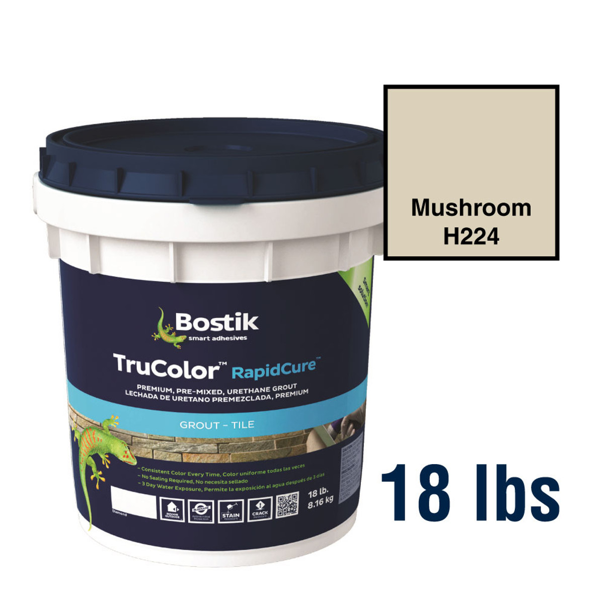 Bostik Trucolor Mushroom H224 Premixed Grout -18 Lbs.