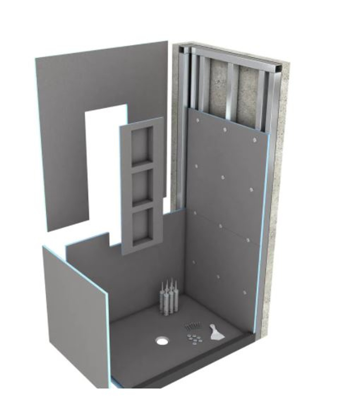 Wedi Fundo Primo Shower Kit - 42" x 60" Center Drain (US2000013)