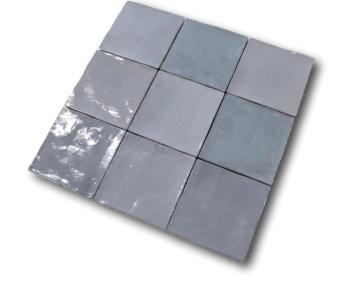 Mestizaje Zellige 5 x 5 Ceramic Tiles - Gray