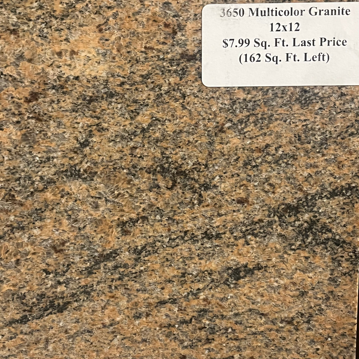 3650 Multicolor Granite 12x12 Polished (162 Sq. Ft. Left) $7.99 Sq. Ft.